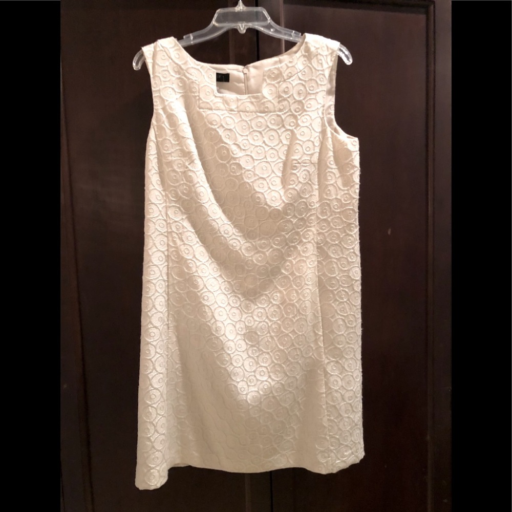 Nine West Dress Chic Cream w Gold Glitz Accents✨14